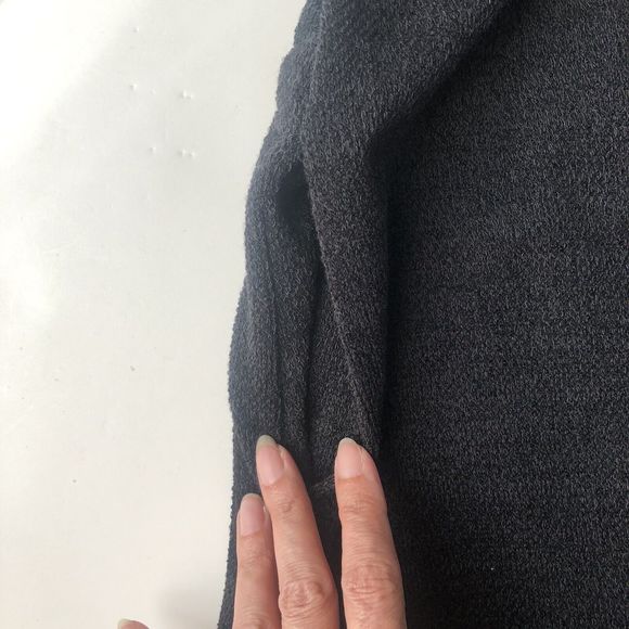 Doe & Rae Cardigan Black Waterfall Open Front Sweater W/pockets & Hood - Small - Picture 7 of 14